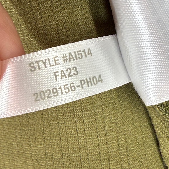 Madewell Womens Top Olive Green Square Neck Long Sleeve Textured Blouse Small - Picture 7 of 9